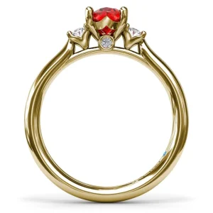 Discount Fana Three Stone Ruby and Diamond Ring