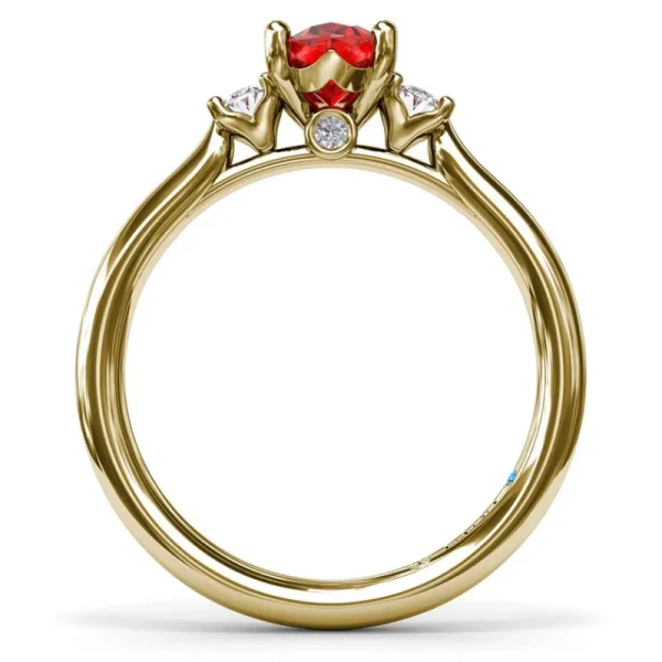 Discount Fana Three Stone Ruby and Diamond Ring