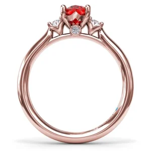 Discount Fana Three Stone Ruby and Diamond Ring