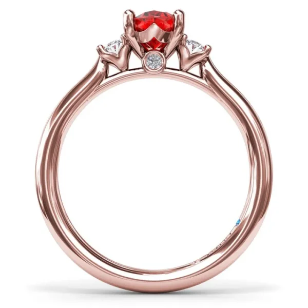 Discount Fana Three Stone Ruby and Diamond Ring