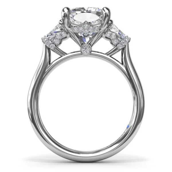 Fashion Fana Three Stone Trapezoid Diamond Engagement Ring
