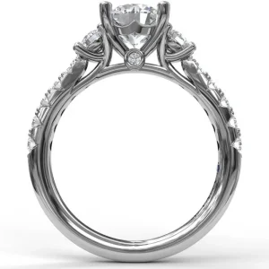 Outlet Fana Three Stone With Pave Engagement Ring