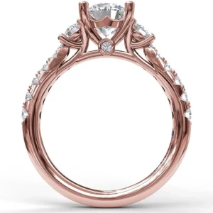 Outlet Fana Three Stone With Pave Engagement Ring