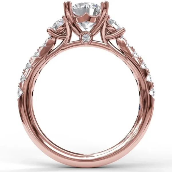 Outlet Fana Three Stone With Pave Engagement Ring