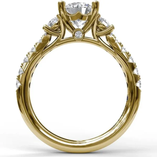 Outlet Fana Three Stone With Pave Engagement Ring
