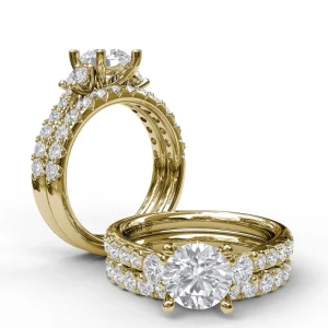 Outlet Fana Three Stone With Pave Engagement Ring
