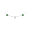 Discount Fana Three-Station Diamond and Emerald Necklace