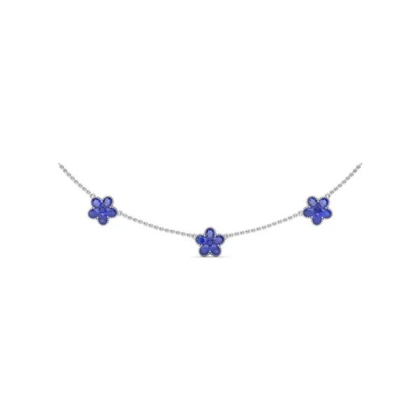 New Fana Three-Station Sapphire Magnolia Necklace