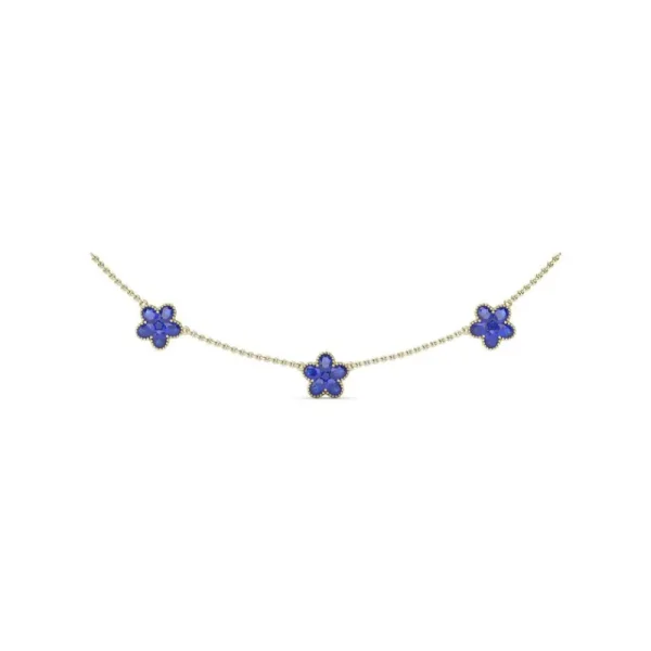 New Fana Three-Station Sapphire Magnolia Necklace