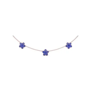 New Fana Three-Station Sapphire Magnolia Necklace