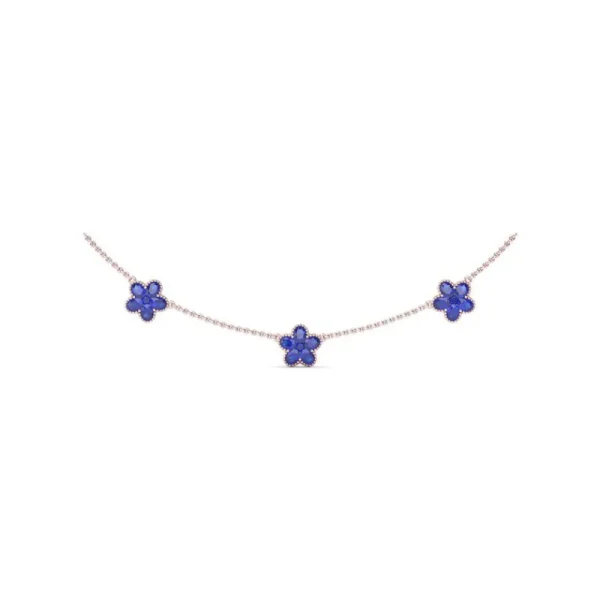 New Fana Three-Station Sapphire Magnolia Necklace