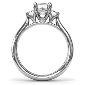 Outlet Fana Three-Stone Emerald-Cut Engagement Ring