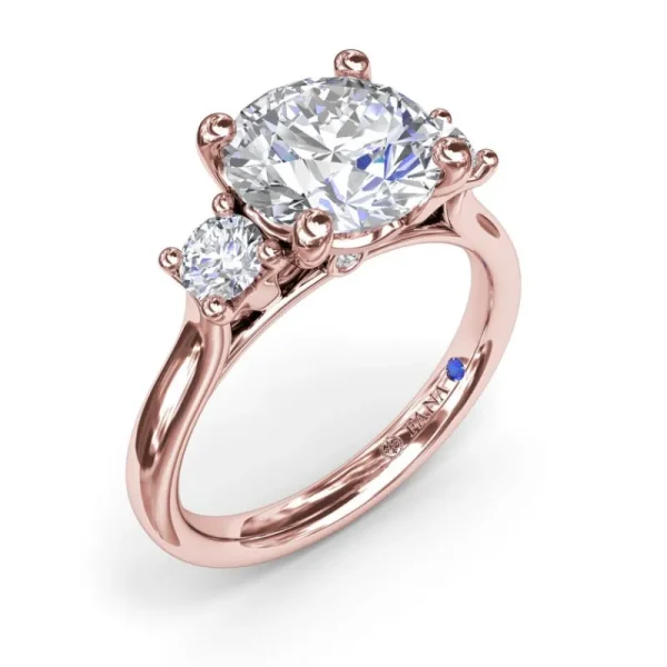 New Fana Three-Stone Round Diamond Engagement Ring
