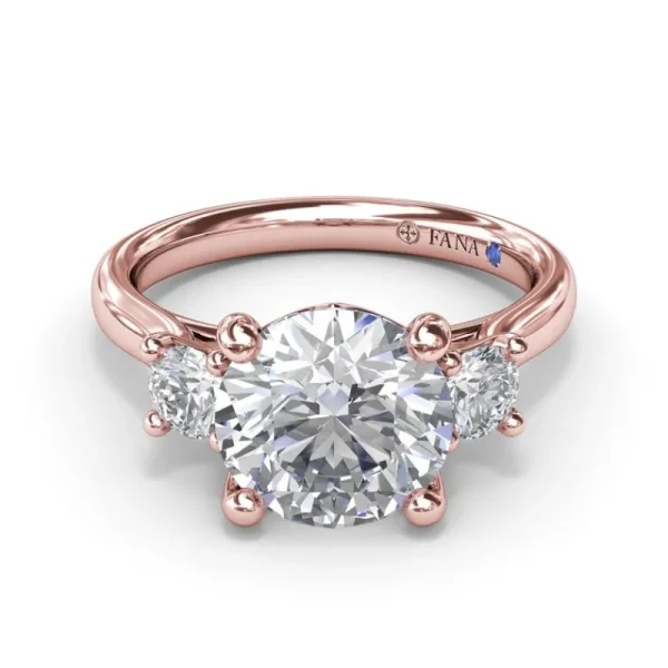 New Fana Three-Stone Round Diamond Engagement Ring