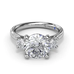 New Fana Three-Stone Round Diamond Engagement Ring