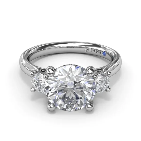 New Fana Three-Stone Round Diamond Engagement Ring
