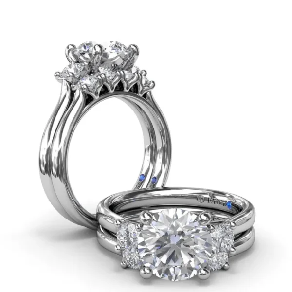 New Fana Three-Stone Round Diamond Engagement Ring