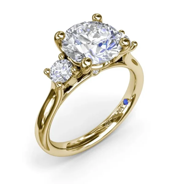 New Fana Three-Stone Round Diamond Engagement Ring