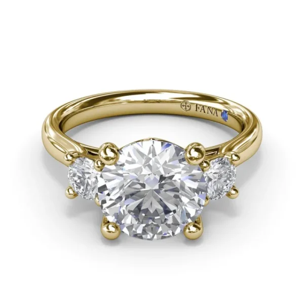 New Fana Three-Stone Round Diamond Engagement Ring