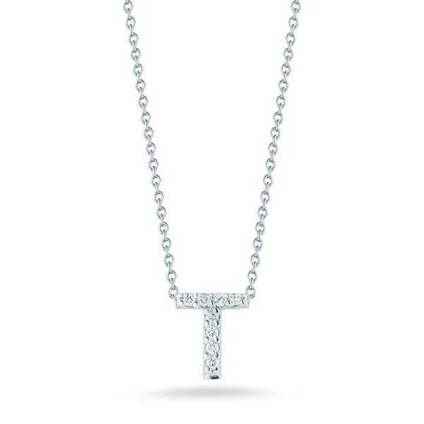 Fashion Roberto Coin Tiny Treasures Diamond Love Letter "T" Necklace