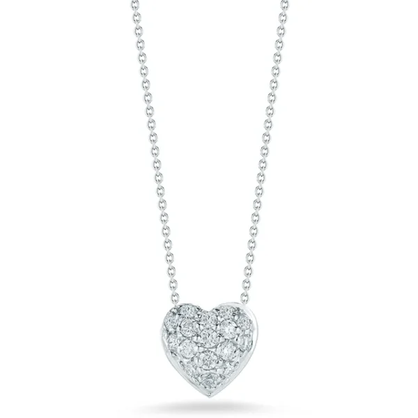Outlet Roberto Coin Tiny Treasures Diamond Puffed Heart Necklace