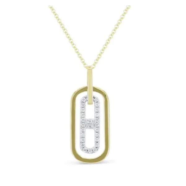Fashion Kelley Collection Two-Tone Diamond Pendant