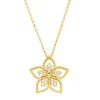 Discount Roberto Coin Vernazza Small Open Frame Diamond Flower Necklace