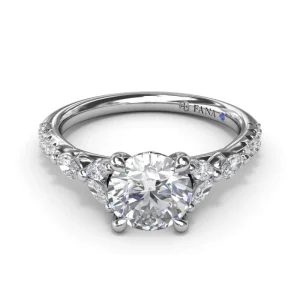 Outlet Fana Vintage Floral Diamond Engagement Ring