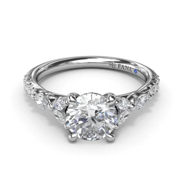 Outlet Fana Vintage Floral Diamond Engagement Ring
