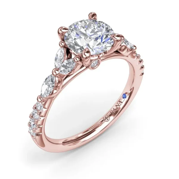 Outlet Fana Vintage Floral Diamond Engagement Ring