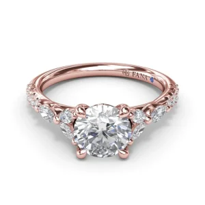 Outlet Fana Vintage Floral Diamond Engagement Ring