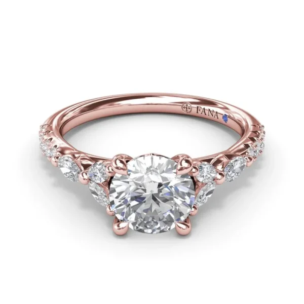Outlet Fana Vintage Floral Diamond Engagement Ring