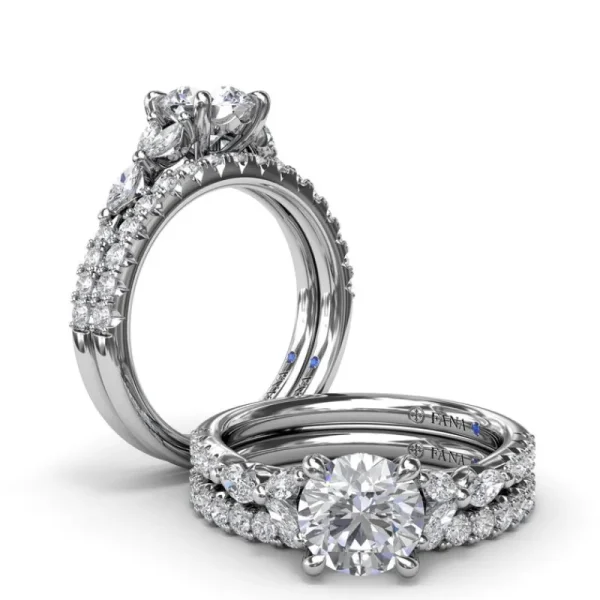 Outlet Fana Vintage Floral Diamond Engagement Ring