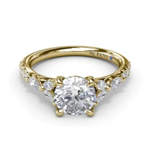Outlet Fana Vintage Floral Diamond Engagement Ring