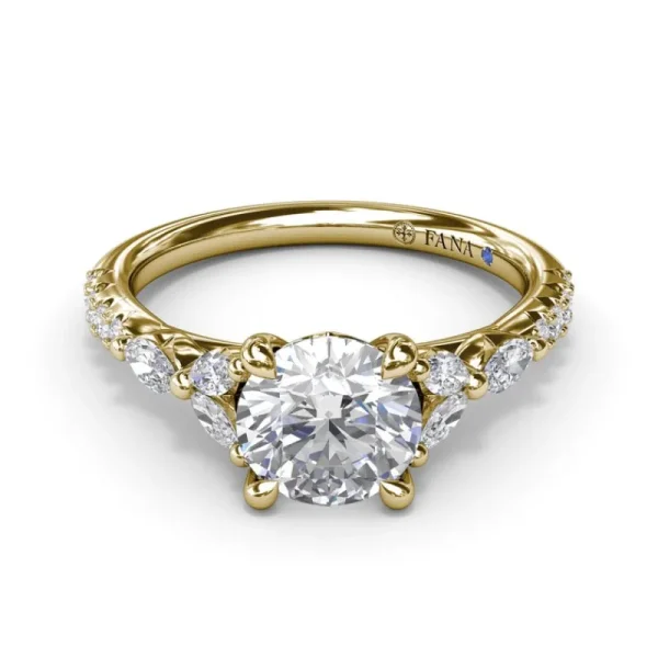 Outlet Fana Vintage Floral Diamond Engagement Ring
