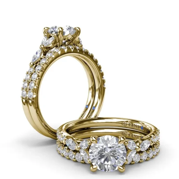 Outlet Fana Vintage Floral Diamond Engagement Ring
