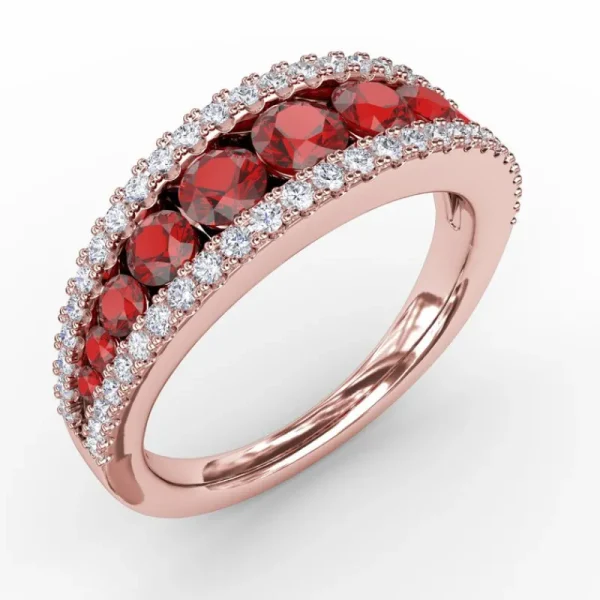 New Fana Walk This Way Ruby and Diamond Ring
