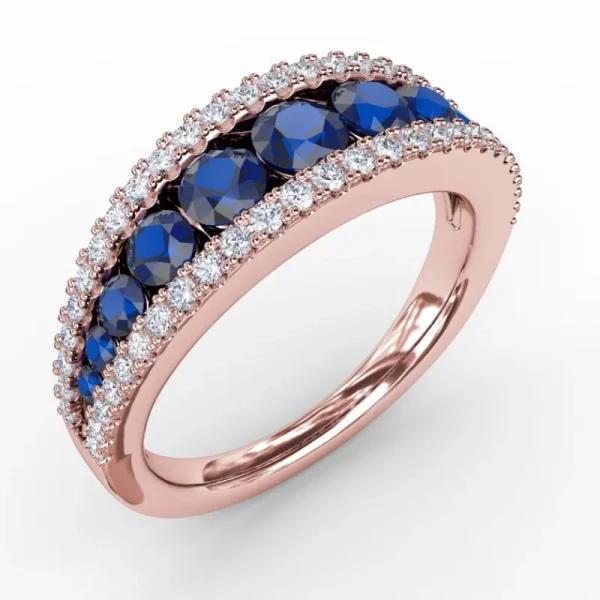 Hot Fana Walk This Way Sapphire and Diamond Ring
