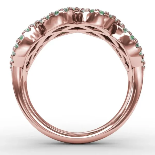 Discount Fana You And Me Emerald And Diamond Interweaving Ring
